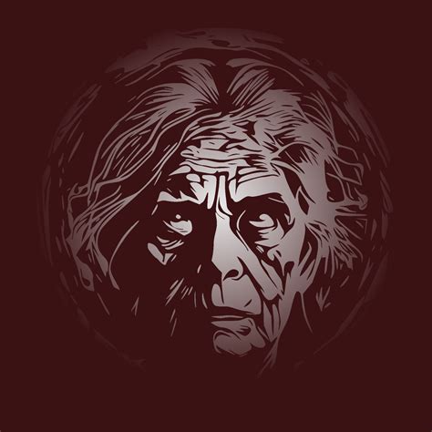 Scary old women face sketch, horror style 16669046 Vector Art at Vecteezy