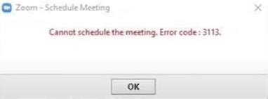 Image result for Zoom Error Code 3113
