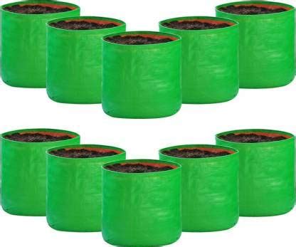 GTB Plastic Grow Bags, Green, Standard Size, Set of 10 Pc : Amazon.in ...