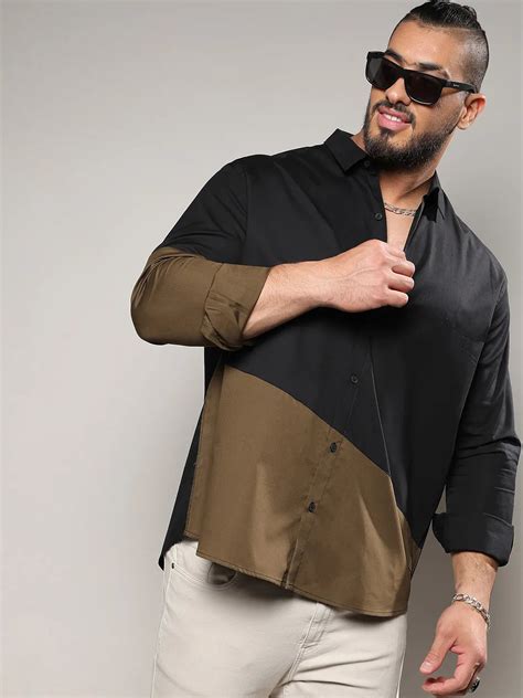 Plus Size Casual Collorblock Menâ€™s Plus Size Shirt (3XL - 6XL ...