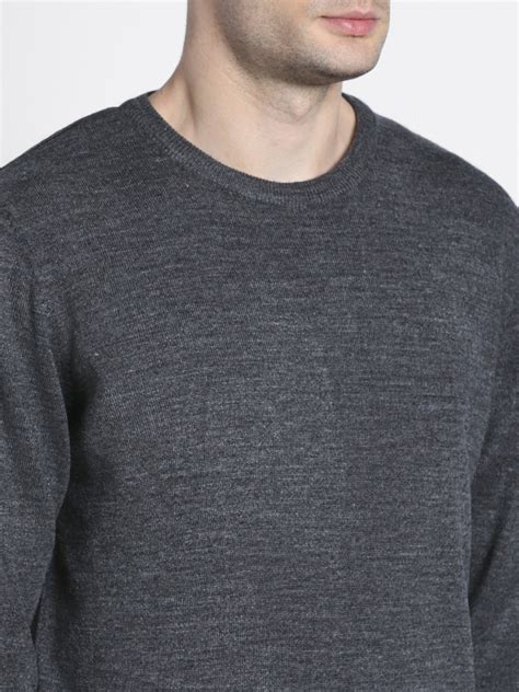Men's Grey Solid Round neck pullover sweater – DENNIS LINGO