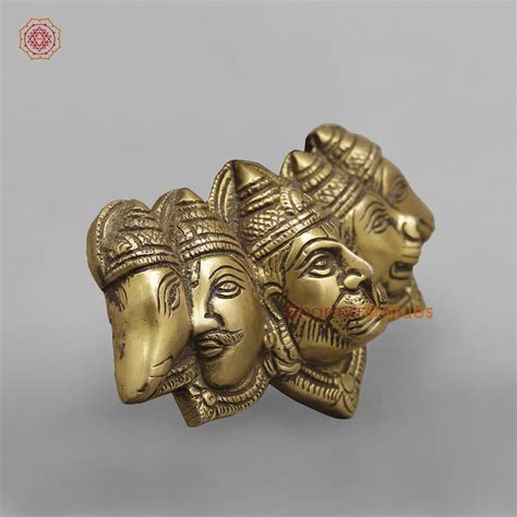 Brass Panchmukhi Hanuman Face Hanging, Antique Finish 6.5” – Dharma Statues