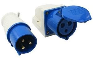 brow Industrial Plug and Socket 16 A x 3 Pin 220V Weatherproof IP44 ...