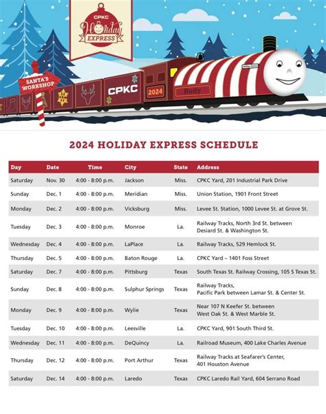 Holiday Express train stopping in SWLA this week