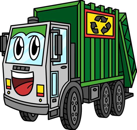 Garbage Truck with Face Vehicle Cartoon Clipart 11416156 Vector Art at ...