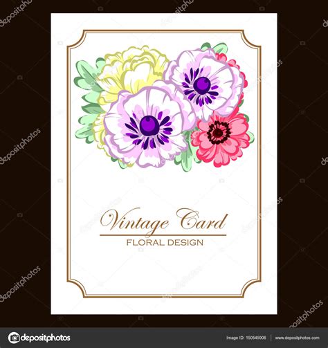 Vintage floral invitation card Stock Vector by ©All-about-Flowers 150545906