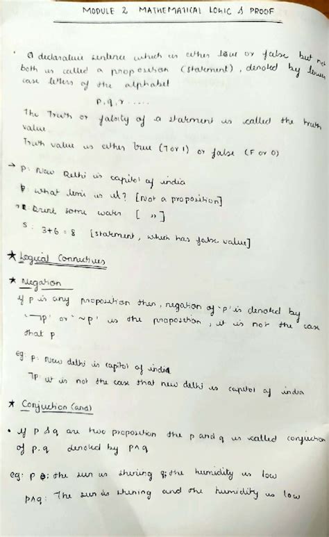 MODULE 2 MATHEMATICAL LOGIC: PROPOSITIONS AND TRUTH VALUES - Studocu