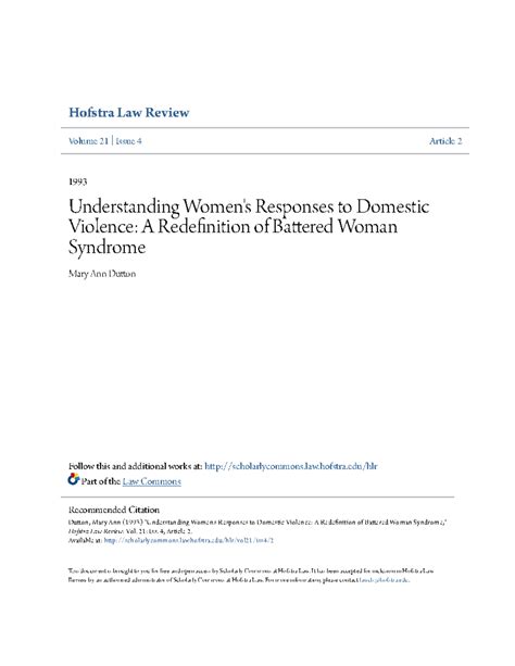 Understanding Womens Responses to Domestic Violence A Redefinit ...