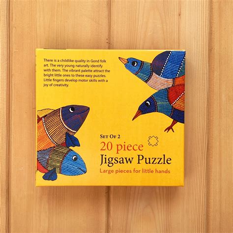 Jigsaw Puzzle 20 Pieces - Gond Bird and Fish – Froggmag