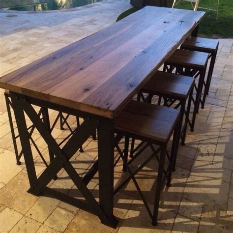 Reclaimed Oak/Ash Outdoor Bar Table | Porter Barn Wood | Outdoor bar ...