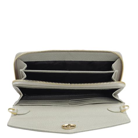 Wax Leather Ladies Sling Wallet - Khaki – Da Milano