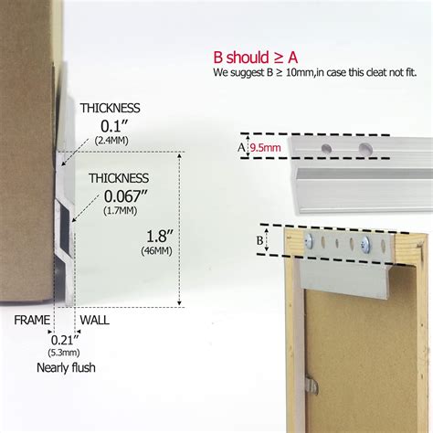 Buy French Cleat Hanger 2 Inch Heavy Duty- 4 Pack - Picture, Mirror ...