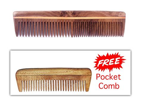 Majik Neem Wood Comb 100% Handemade Anti-Dandruff Comb, Model No.2 ...