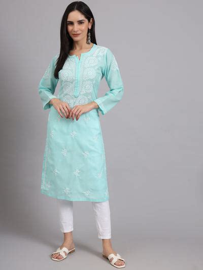 Buy Stylish Chikankari Cotton Kurti Online – Paramount Chikan