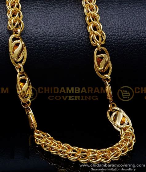 Buy Latest 1 Gram Gold Plated Short Thick Chain for Mens