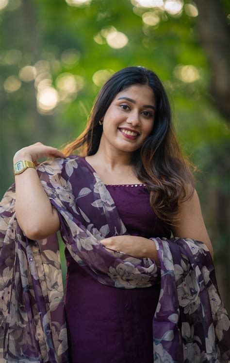 Burgundy shaded organza kurti with mirror worked neckline and printed ...