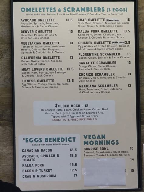 Menu at aloha Stacks Island Eatery & Bakery, Cerritos