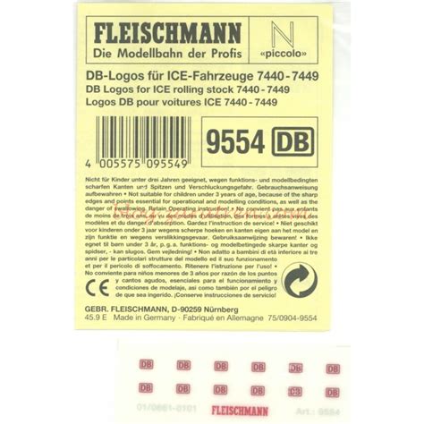 Fleischmann - Conjunto de 12 Calcas de la DB para composiciones ICE Ref ...