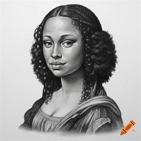 Pencil drawing of a Black woman in a pose and dress style similar to ...