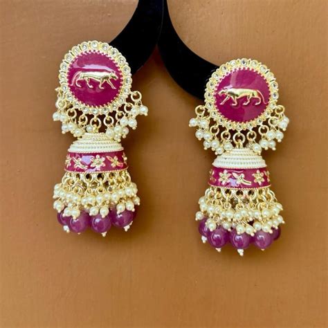 Huma Purple Jhumkas