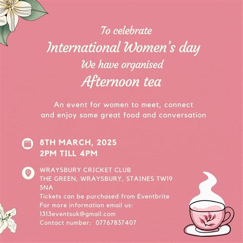 International Womens day Afternoon tea , Wraysbury Cricket Club ...