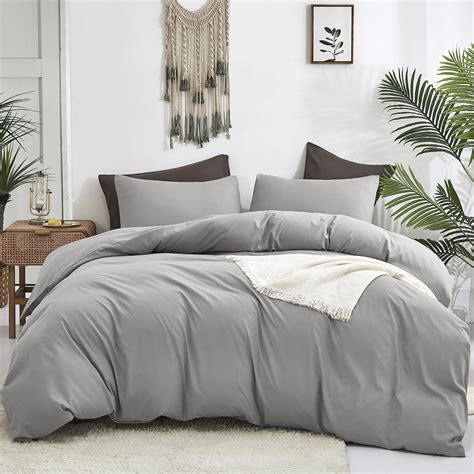 Cottonight Silver Grey Comforter Sets Full Light Gray Bedding Comforter ...