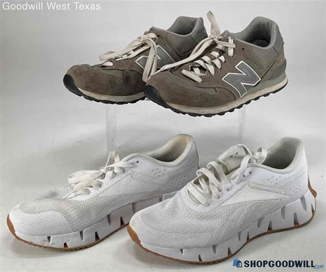 2 Pairs New Balance Shoes Brown & White Set | ShopGoodwill.com