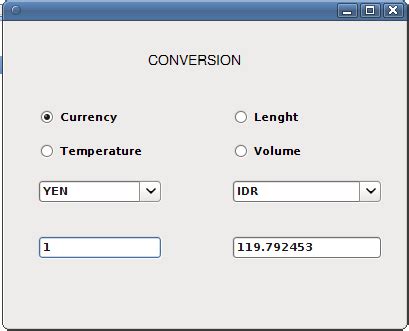 Speed Converter Java Example Application 的图像结果