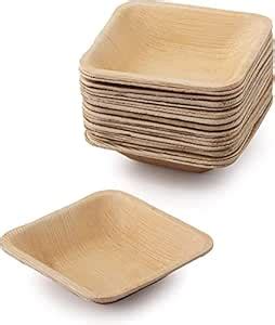 Buy SAMP DEAL Disposable Palm Leaf Like Bamboo Round Mini Dipping Bowl ...