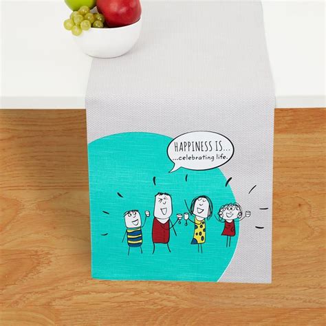 Buy Happiness Printed Table Runner from Home Centre at just INR 799.0