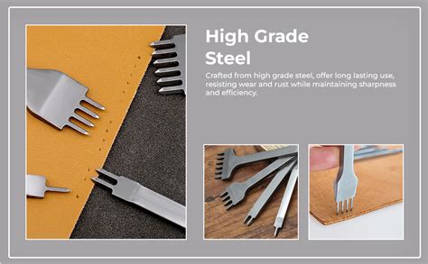 HASTHIP® 4Pcs Leather Punches 1/2/4/6 Prong Stitching Punch Tool ...