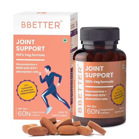BBETTER Joint Support Supplement, 100% Veg Formula with Glucosamine ...