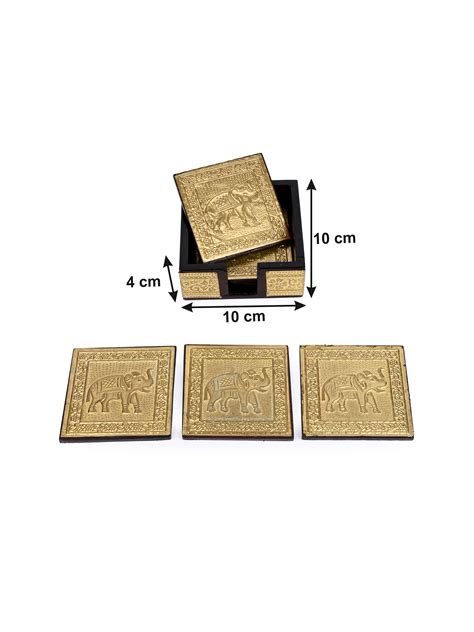 Gold Finish Mobile Stand & Coaster Set | Shop Now