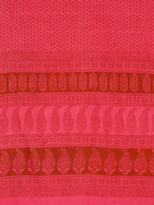 Pink Brown Pure Cotton Handblock Print Bagh Saree – Kalakari India