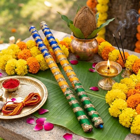 Multi Colour Tiranga Wooden Navratri Dandiya Sticks (1 Pair) – ServDharm
