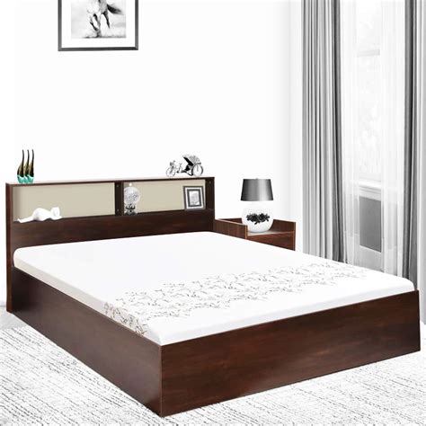 CASASTYLE Engineered Wood Merco Queen Size Bed with Box Storage ...