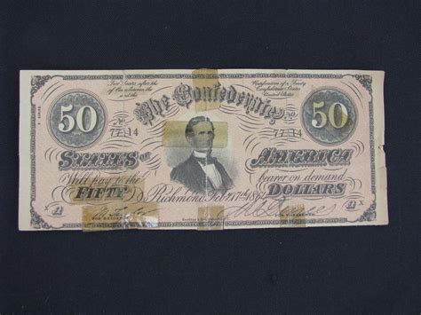 CONFEDERATE $50 FIFTY DOLLAR BILL 1864 | #1886768604