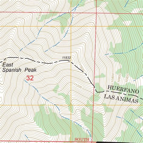 Spanish Peaks, CO FSTopo Legacy Map by US Forest Service - Topo ...