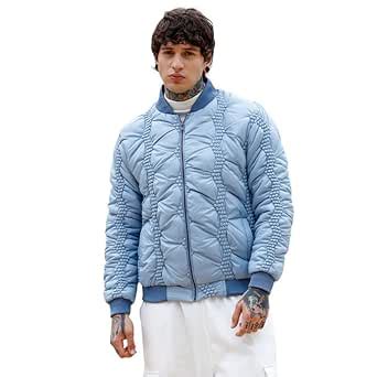 Buy Campus Sutra Men's Bauble-Tactile Puffer Bomber Jacket | Baseball ...
