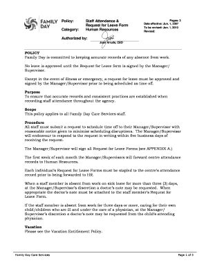 Attendance And Leave Policy | pdfFiller