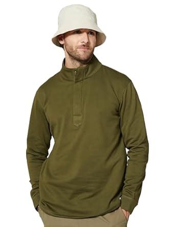 Amazon Brand - Symbol Men Cotton Blend Rib-Knit Neck Sweatshirt ...