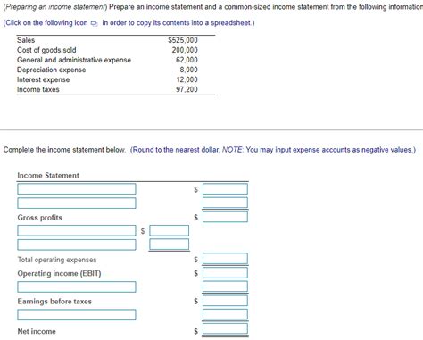 Income Statement Calculation 的图像结果