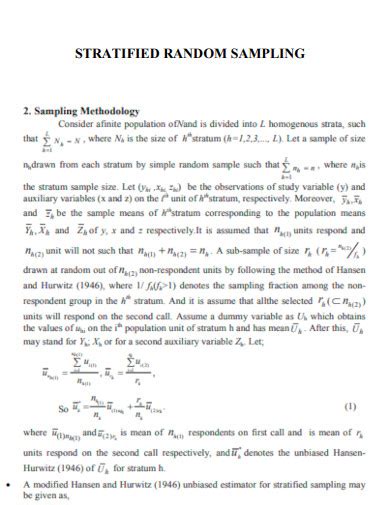 Image result for Stratified Random Sample Example