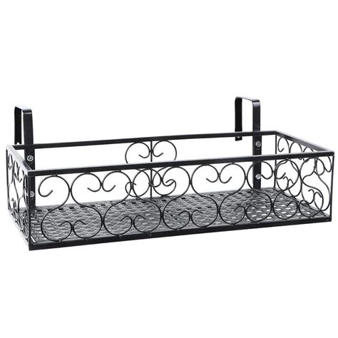 Balcony Flower Pot Railing Shelf, Metal Balcony Hanging Flower Rack Pot ...