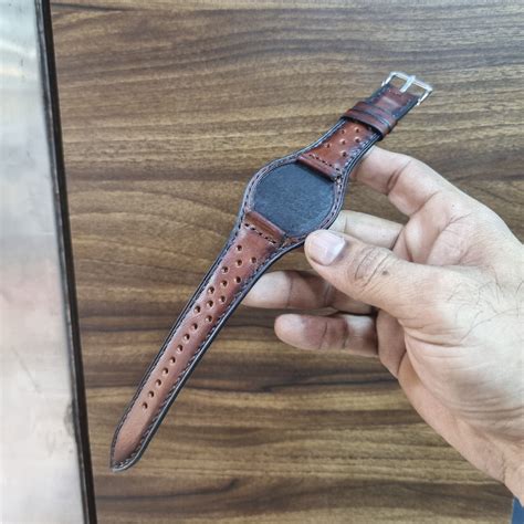 Bund leather watch strap - 22mm / Bronze - Indianleathercraft
