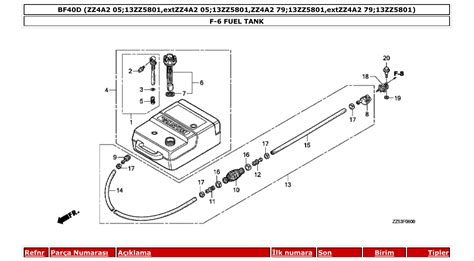 bf40d – Section F-6 FUEL TANK parts diagram