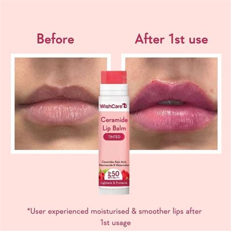 WishCare Tinted Lip Balm SPF50 PA+++ For Women|Brightening & Hydrating ...