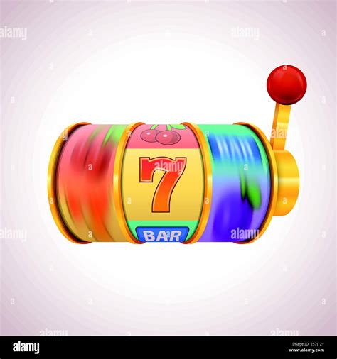 Golden slot machine wins the jackpot. Vector illustration isolated on ...