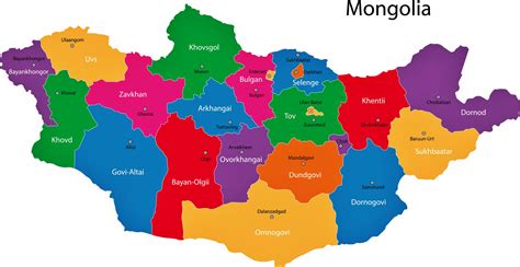 Mongolia Map of Regions and Provinces - OrangeSmile.com