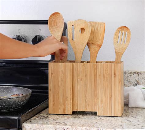 YaYaEcoDesign YaYa Eco Design Wood Bamboo Utensil Holder for India | Ubuy